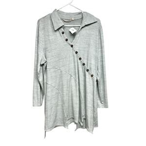 Soft Surroundings Tamara Lightweight Knit Asymmetrical Button Tunic Large